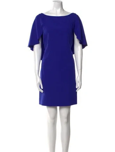 Pre-owned Milly Bateau Neckline Mini Dress In Blue