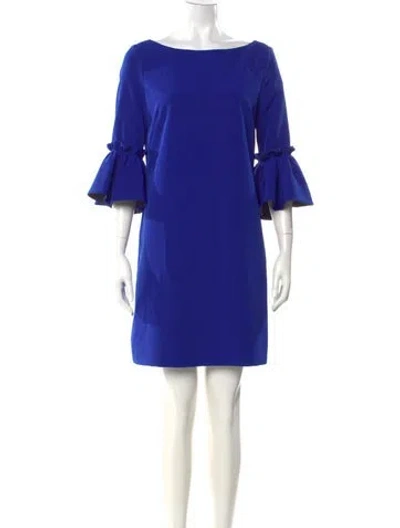 Pre-owned Milly Bateau Neckline Mini Dress In Blue