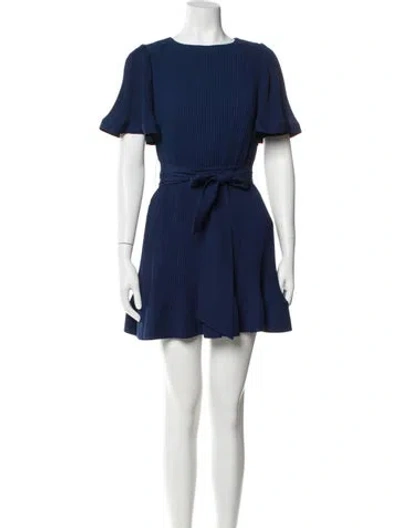 Pre-owned Milly Bateau Neckline Mini Dress In Blue