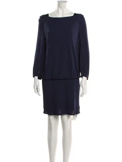 Pre-owned Milly Bateau Neckline Mini Dress In Blue