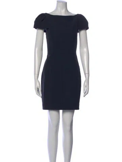 Pre-owned Milly Bateau Neckline Mini Dress In Blue