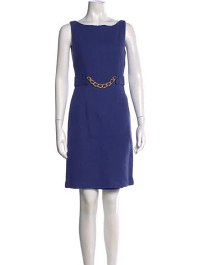 Pre-owned Milly Bateau Neckline Mini Dress In Blue