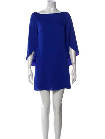 Pre-owned Milly Bateau Neckline Mini Dress In Blue