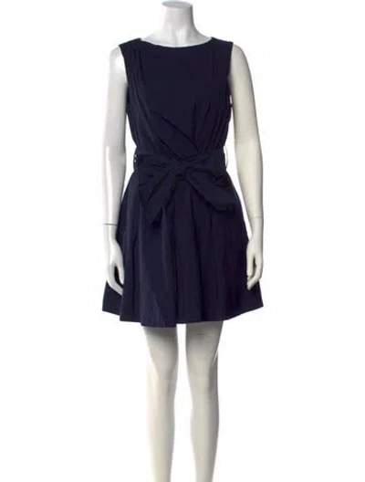Pre-owned Milly Bateau Neckline Mini Dress In Blue