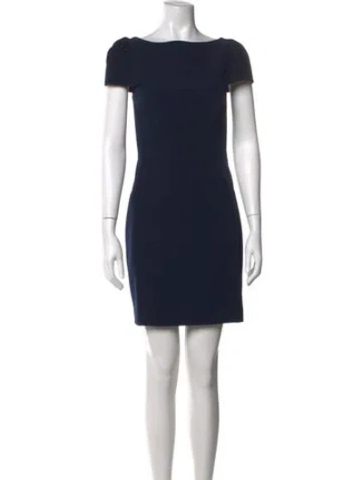 Pre-owned Milly Bateau Neckline Mini Dress In Blue
