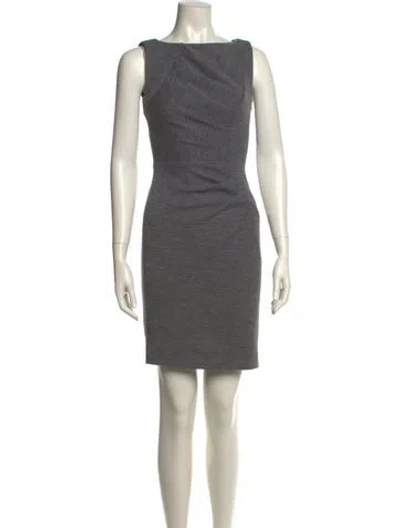 Pre-owned Milly Bateau Neckline Mini Dress In Gray