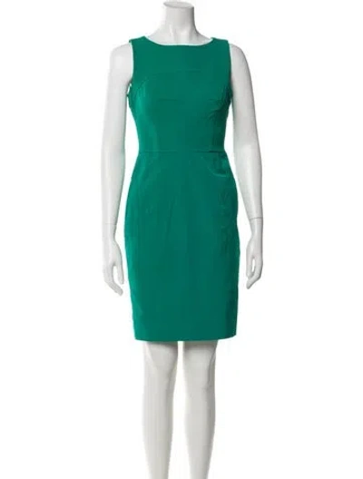 Pre-owned Milly Bateau Neckline Mini Dress In Green