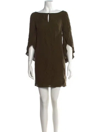 Pre-owned Milly Bateau Neckline Mini Dress In Green