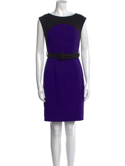 Pre-owned Milly Bateau Neckline Mini Dress In Multi