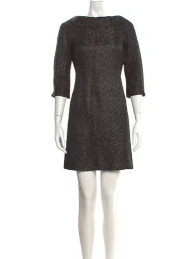 Pre-owned Milly Bateau Neckline Mini Dress In Multi