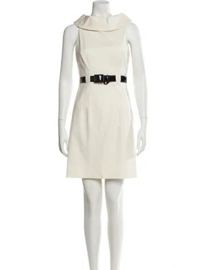 Pre-owned Milly Bateau Neckline Mini Dress In Neutral