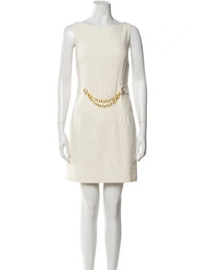 Pre-owned Milly Bateau Neckline Mini Dress In Neutral