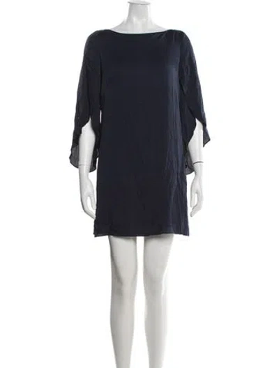 Pre-owned Milly Bateau Neckline Mini Dress In Neutrals