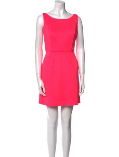 Pre-owned Milly Bateau Neckline Mini Dress In Pink