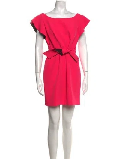 Pre-owned Milly Bateau Neckline Mini Dress In Pink
