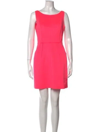 Pre-owned Milly Bateau Neckline Mini Dress In Pink