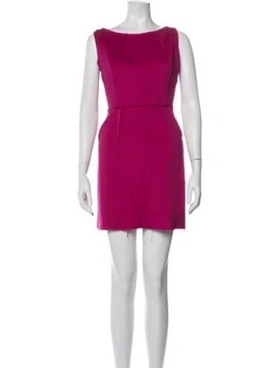 Pre-owned Milly Bateau Neckline Mini Dress In Pink