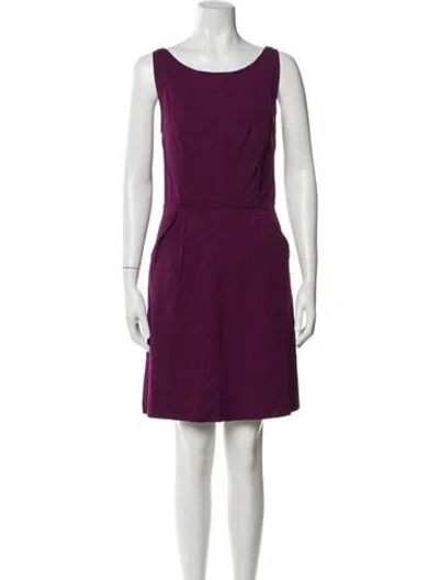 Pre-owned Milly Bateau Neckline Mini Dress In Purple