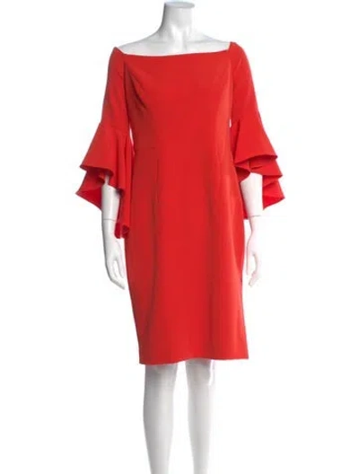 Pre-owned Milly Bateau Neckline Mini Dress In Red
