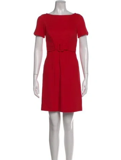 Pre-owned Milly Bateau Neckline Mini Dress In Red