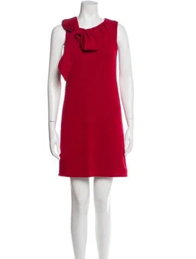 Pre-owned Milly Bateau Neckline Mini Dress In Red