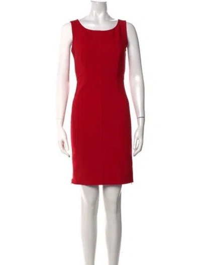 Pre-owned Milly Bateau Neckline Mini Dress In Red