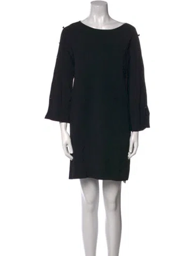 Pre-owned Milly Bateau Neckline Mini Dress W/ Tags In Black