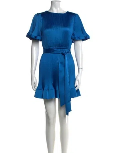Pre-owned Milly Bateau Neckline Mini Dress W/ Tags In Blue