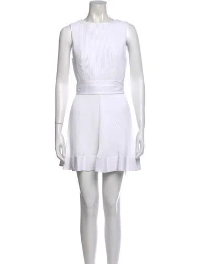 Pre-owned Milly Bateau Neckline Mini Dress W/ Tags In White
