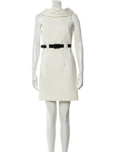 Pre-owned Milly Bateau Neckline Mini Dress In White