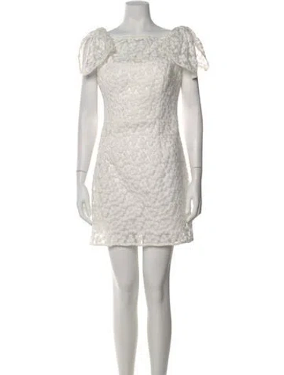 Pre-owned Milly Bateau Neckline Mini Dress In White