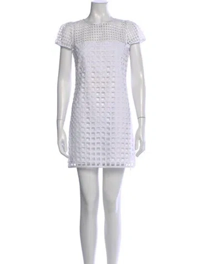 Pre-owned Milly Bateau Neckline Mini Dress In White