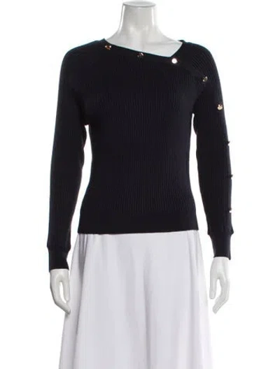 Pre-owned Milly Bateau Neckline Sweater In Blue
