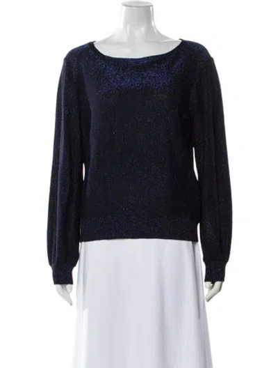 Pre-owned Milly Bateau Neckline Sweater In Blue