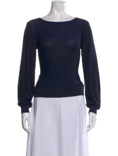 Pre-owned Milly Bateau Neckline Sweater In Blue