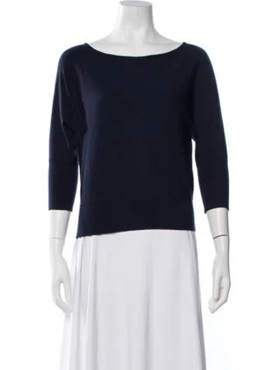 Pre-owned Milly Bateau Neckline Sweater In Blue/white
