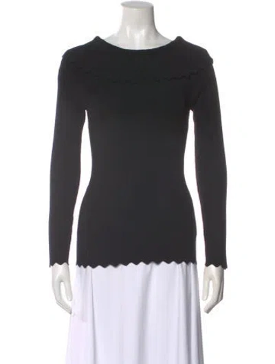 Pre-owned Milly Bateau Neckline Sweater In Gray