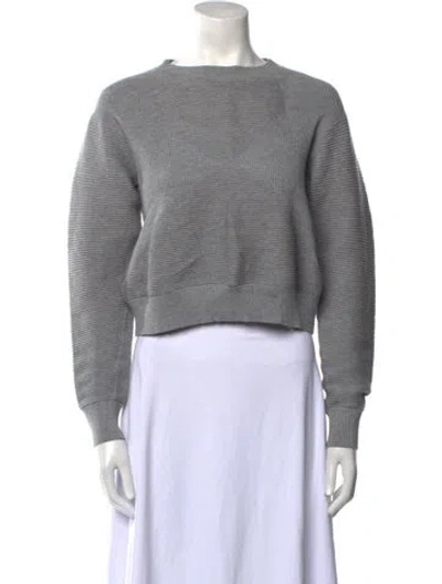 Pre-owned Milly Bateau Neckline Sweater In Gray
