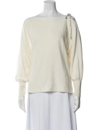 Pre-owned Milly Bateau Neckline Sweater In Neutral