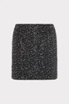 Milly Beaded Tweed Modern Mini Skirt In Black