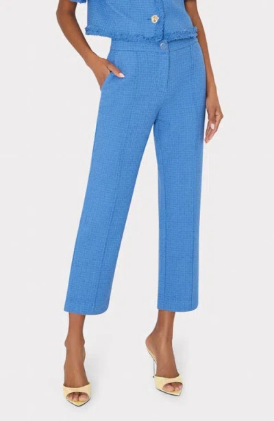 Milly Betsy Cropped Boucle Pants In Blue