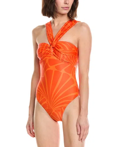 Milly Betsy Abstract Bandeau One-piece In Animal Print