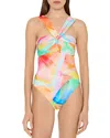 Milly Betsy Watercolor One Piece Swimsuit In Multi