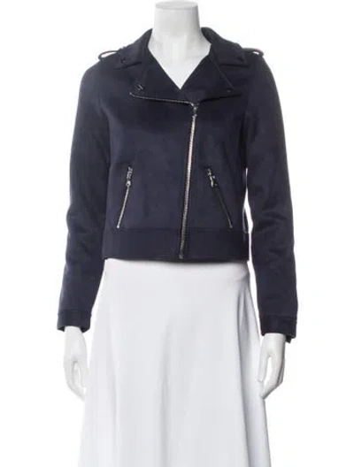 Pre-owned Milly Biker Jacket In Blue