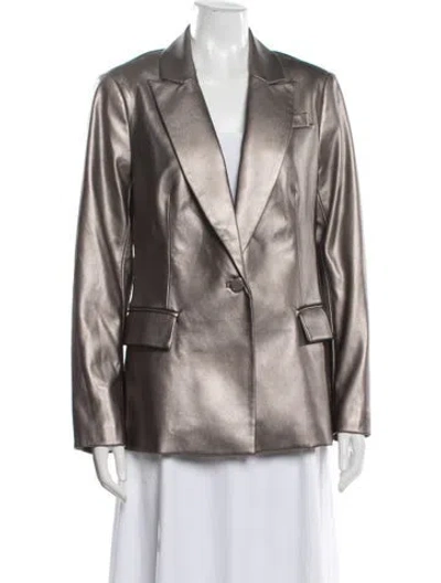 Pre-owned Milly Blazer In Grey/metallic