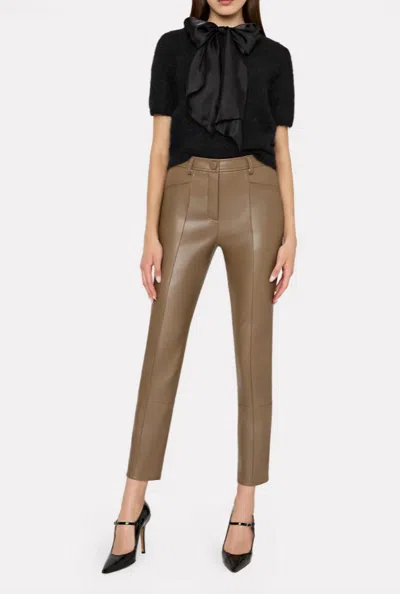 MILLY BOW FUZZY SHORT SLEEVE SWEATER IN BLACK