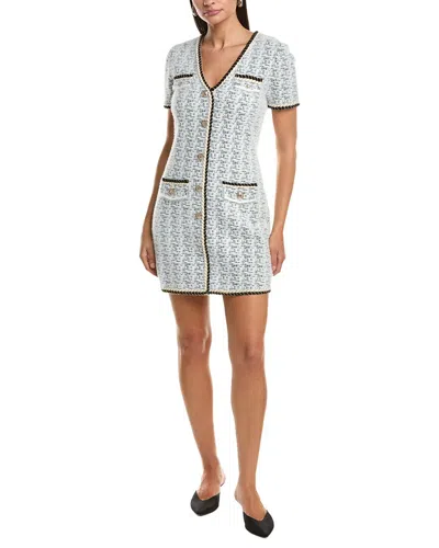 Milly Braided V-neck Knit Mini Dress In Multi