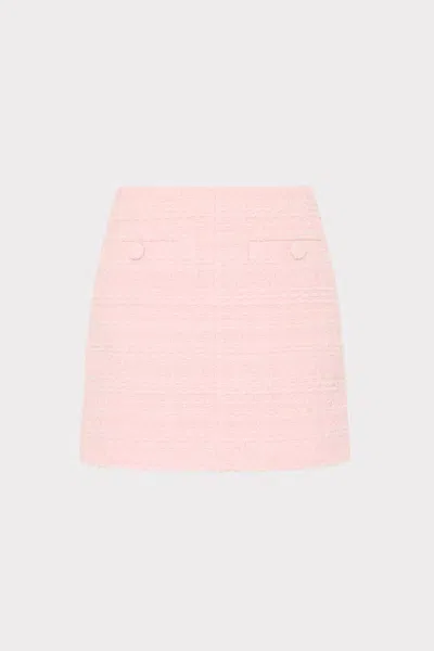 Milly Briar Tweed Mini Skirt In Pink