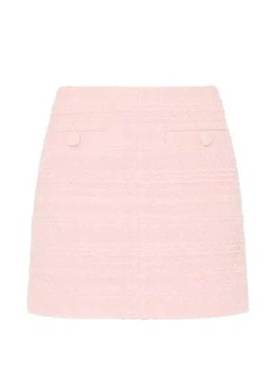 Milly Briar Tweed Mini Skirt In Blush In Pink