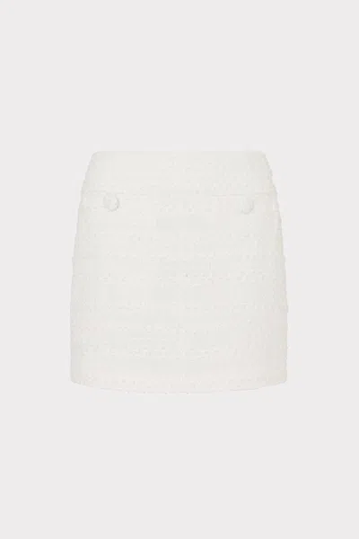 Milly Briar Tweed Mini Skirt In White